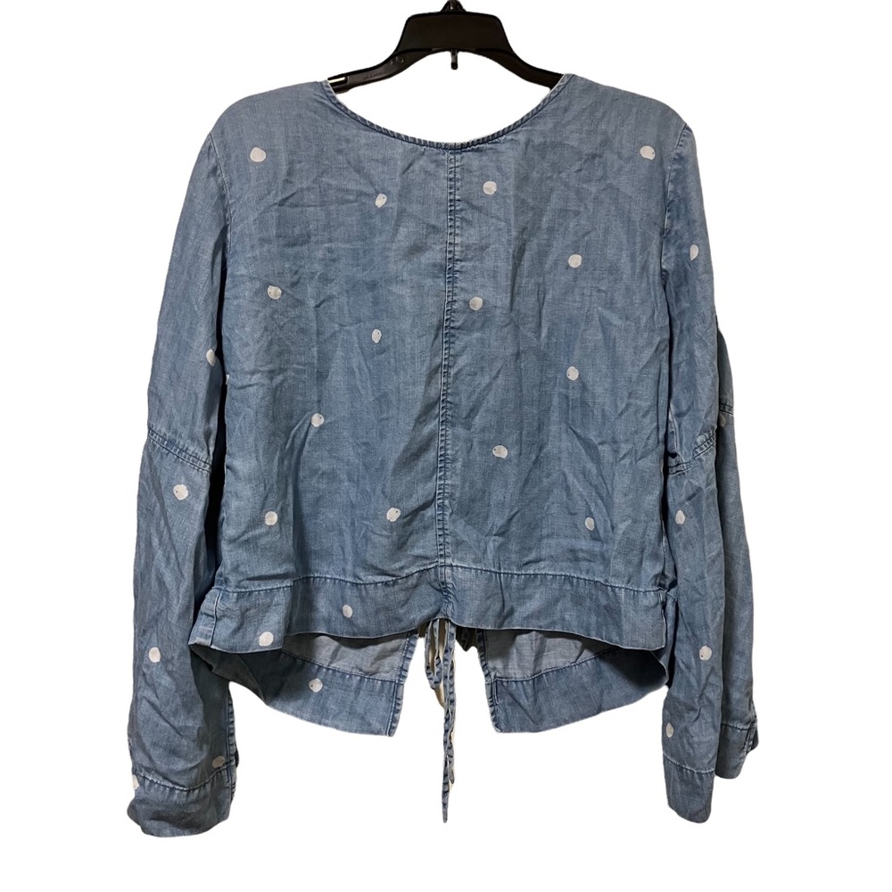 Cloth & Stone Chambray Polka Dot Tie Back Shirt